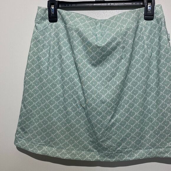 RLX Ralph Lauren Women's Green White Air Flow Printed Stretch Skort Size Medium - Picture 5 of 11
